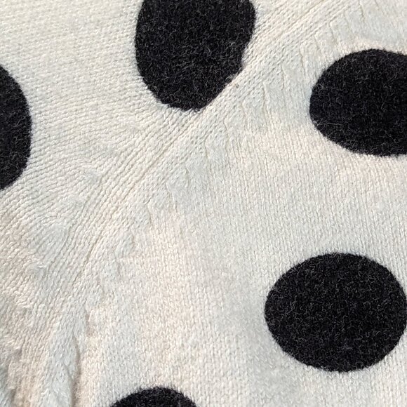Ann Taylor Classic Cardigan, Winter White with Black Polka-dots, 3/4 sleeve, Siz - Picture 4 of 7
